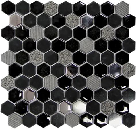 Hexagono Negro 30,2x30,5