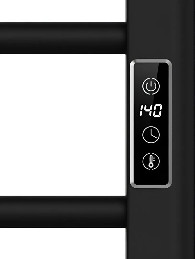 BPS-koupelny Elektrický kúpeľňový radiátor TAAL BL 200W, 50x91 cm, čierny