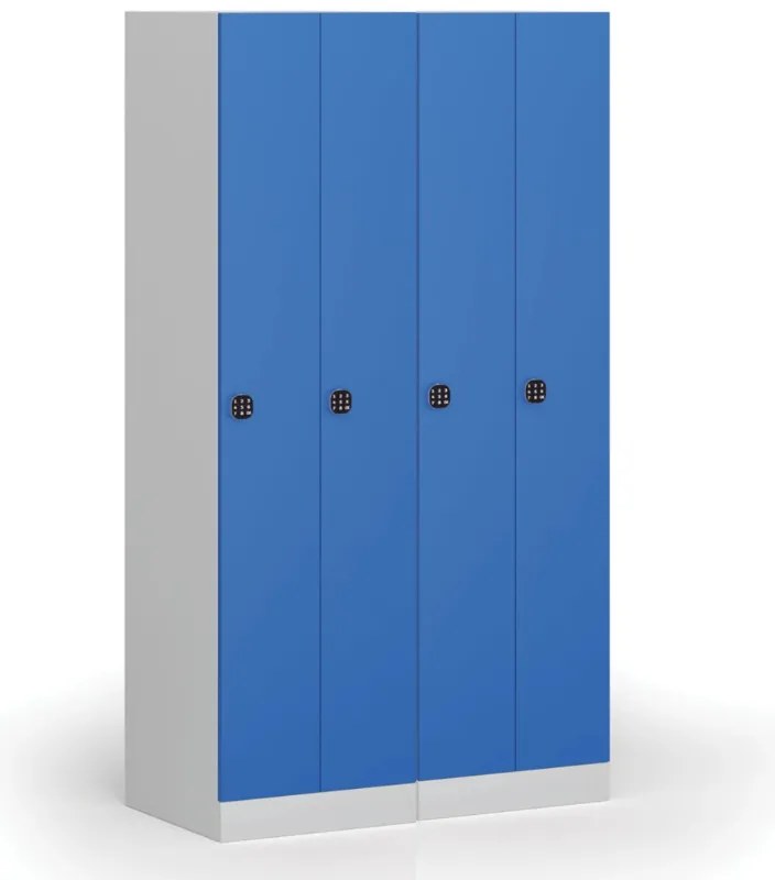 Kovová šatníková skrinka S1 zúžená, 2 oddiely, 1850 x 500 x 500 mm, demont, kódový zámok, béžové dvere