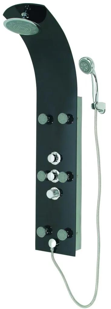 SCHÜTTE Sklenený sprchový panel a termostatická batéria LANZAROTE čierny 435035