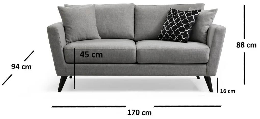 2-miestna pohovka Mayorka 170 cm šedá