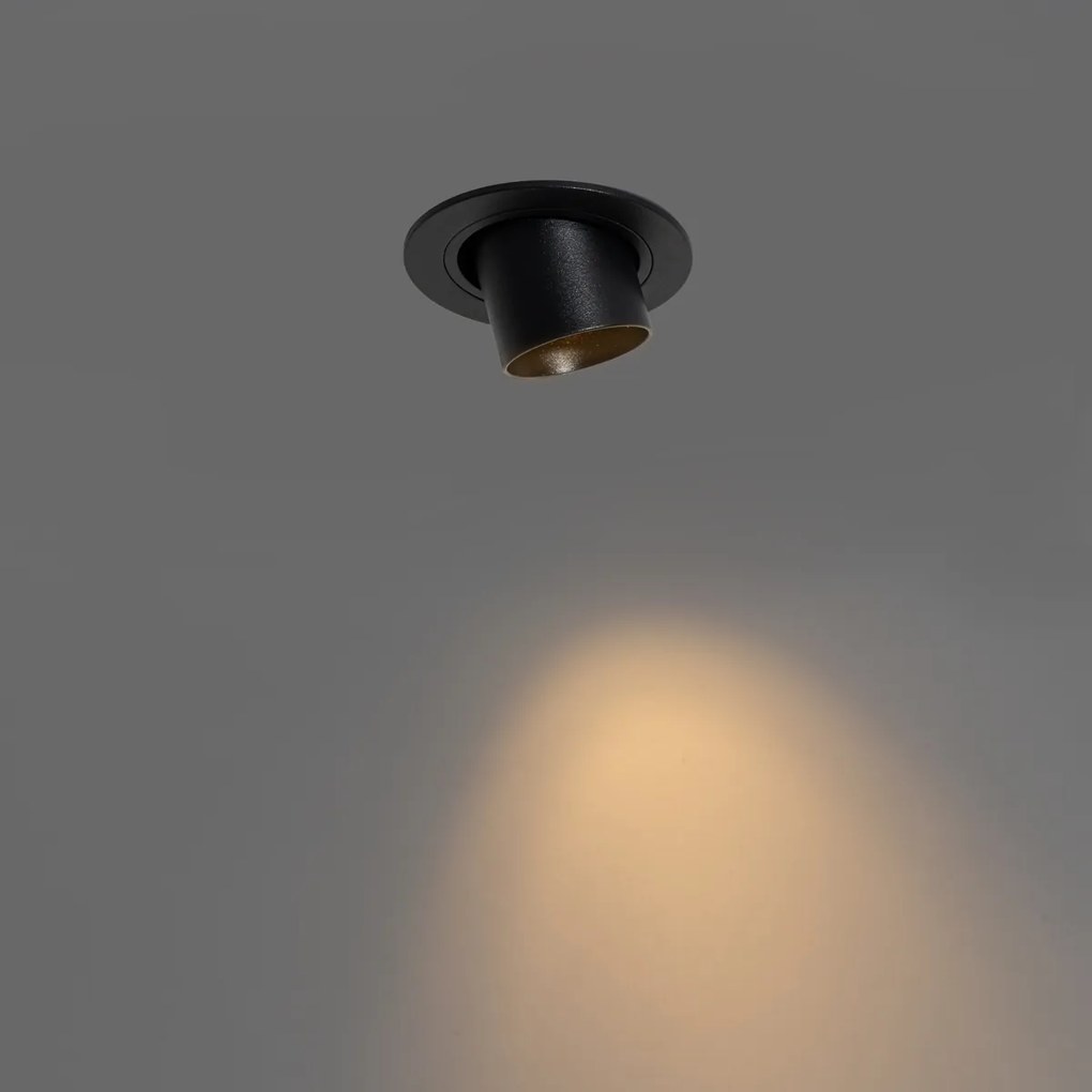 Moderné zabudované bodové svetlo čierne GU10 35 mm okrúhle výkyvné - Installa