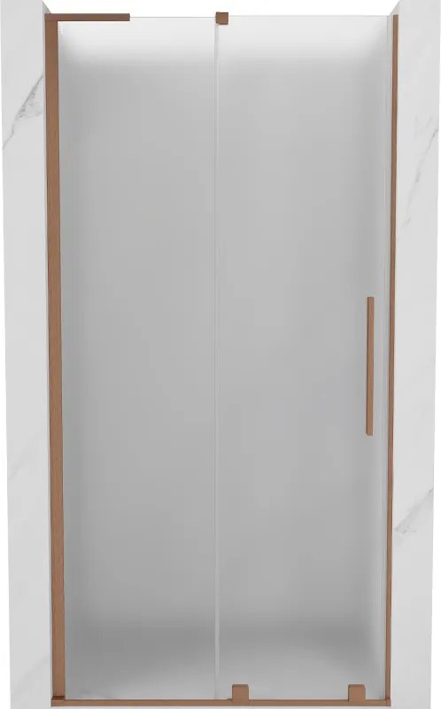 Mexen Velar L, posuvné sprchové dvere do otvoru 100 cm, 8mm sklo námraza, medená matná, 871-100-003-31-65