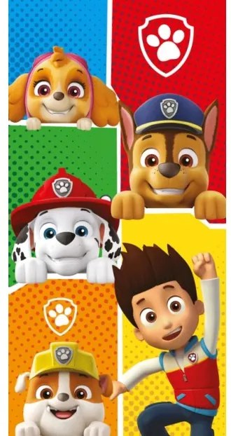 Jerry Fabrics - Detská plážová bavlnená osuška Tlapková patrola / Paw Patrol / 70 x 140 cm