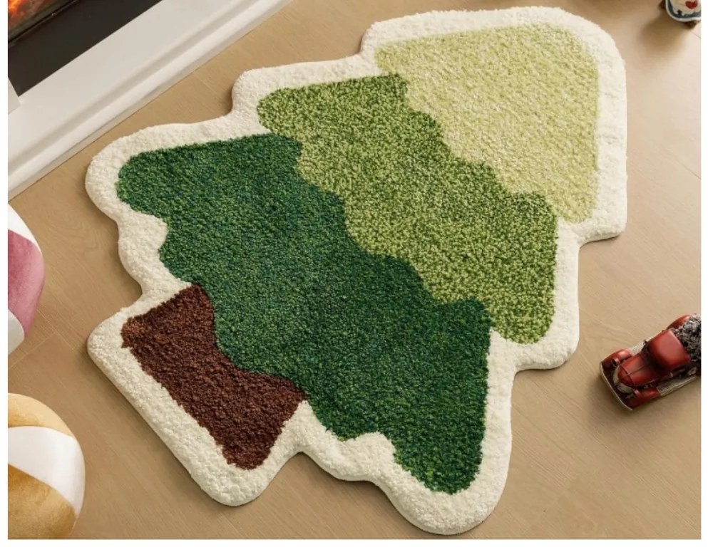 Vianočný koberec SPRUCE protišmykový 37x57 cm, farebný