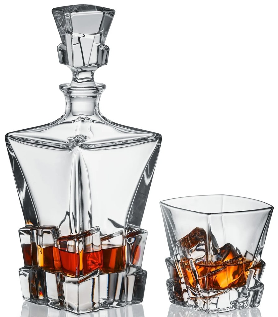 Bohemia Jihlava krištáľový whisky set Crack 1+6 MONOGRAM