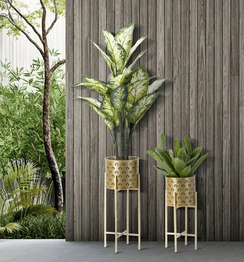 Sada 2 ks stojanů na květiny Golvy B zlatá