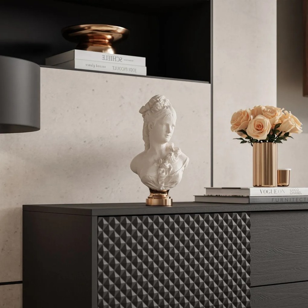 KOMODA KAREEM SO ŠUPLÍKMI ČIERNA 97 cm