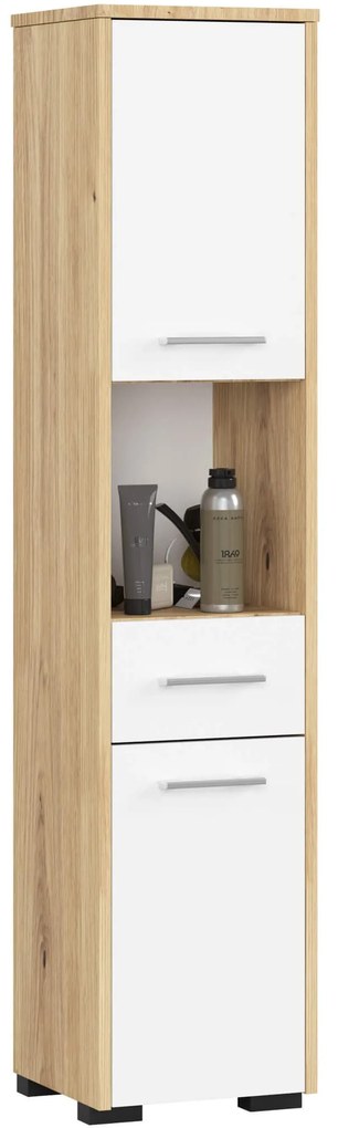 Kúpelňová skrinka Fulgor 2D 1SZ 1W (dub artisan + biela). Akcia -14%. Vlastná spoľahlivá doprava až k Vám domov. 1117561