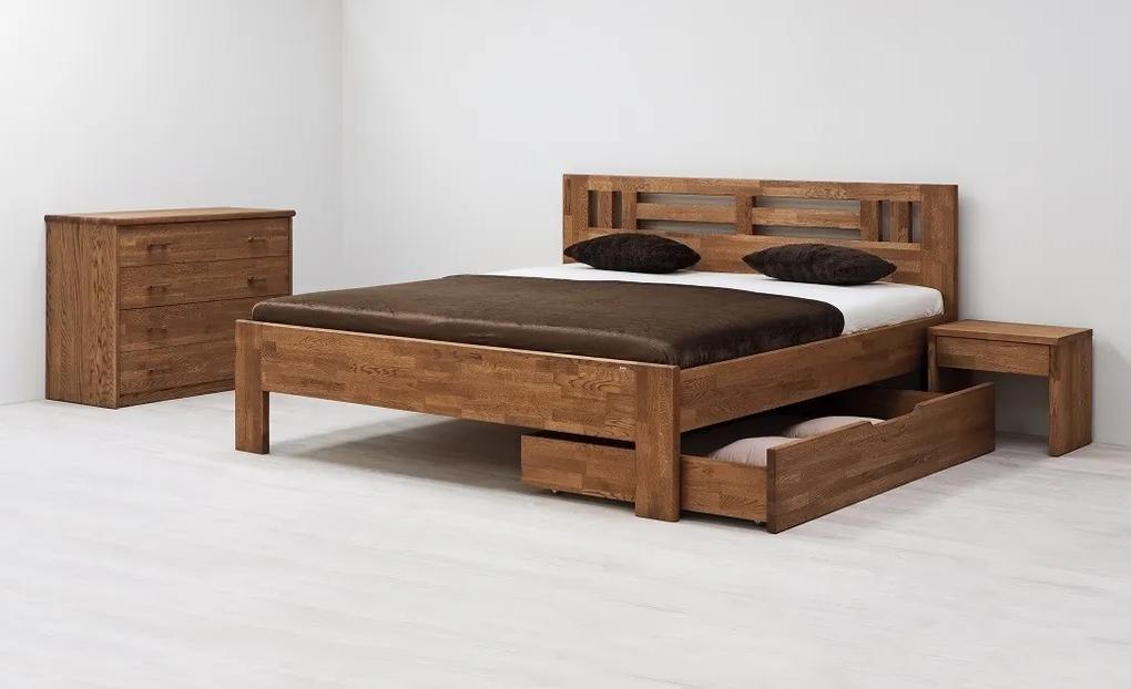 BMB ELLA MOON - masívna dubová posteľ 180 x 200 cm, dub masív