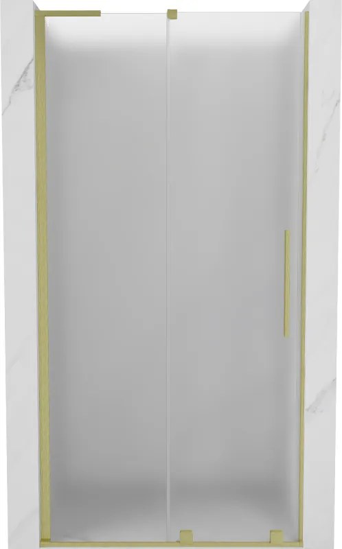 Mexen Velar L, posuvné sprchové dvere do otvoru 100 cm, 8mm sklo námraza, zlatá matná, 871-100-003-31-55