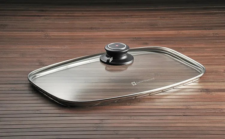 SWISS DIAMOND, PEL2133, Sklenená pokrievka s nastaviteľným ventilom s rozmerom 21x33 cm