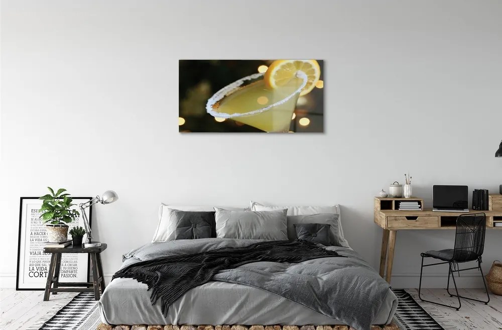 Obraz na skle koktail citrón 100x50 cm
