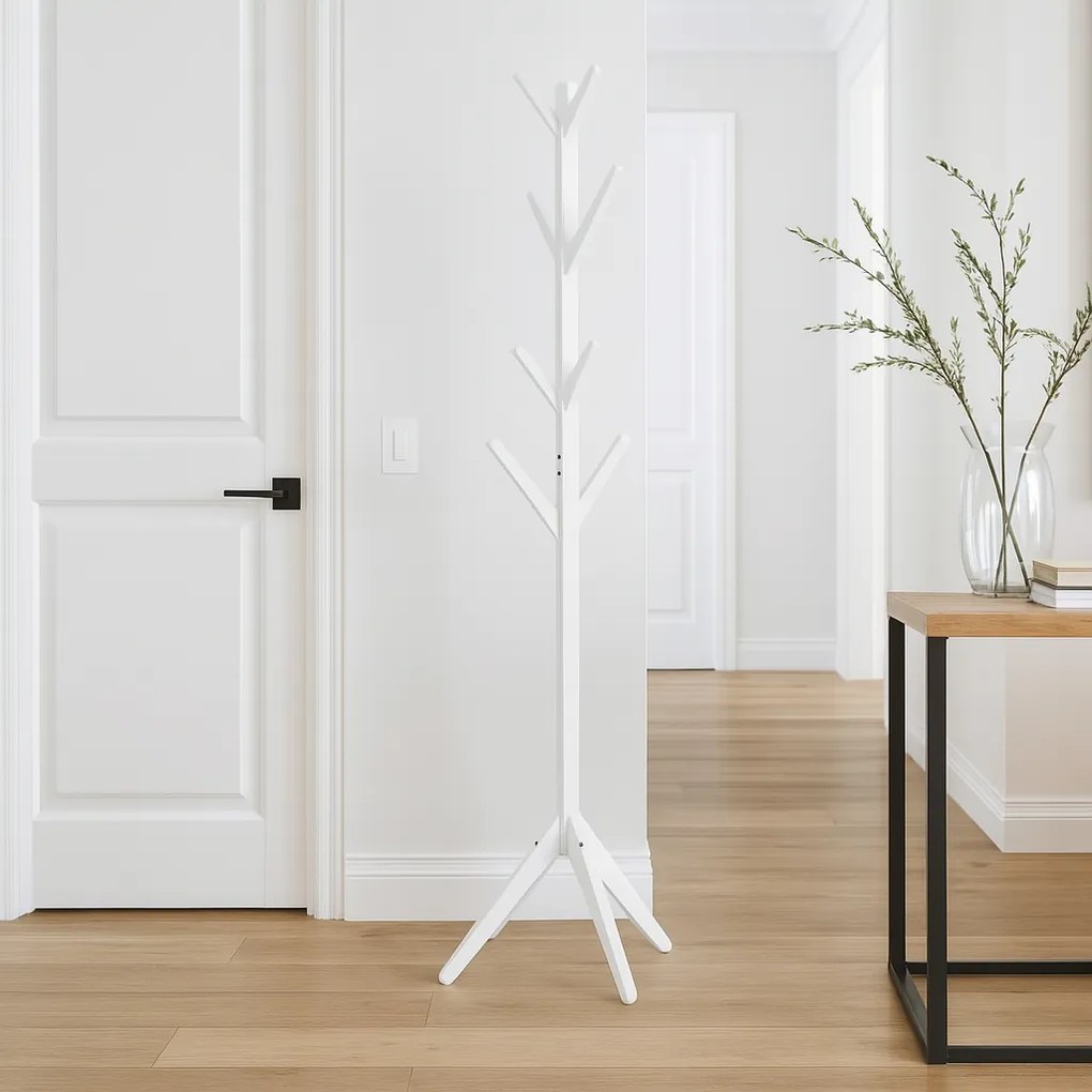 Noela Stojací drevený vešiak PORTU biely