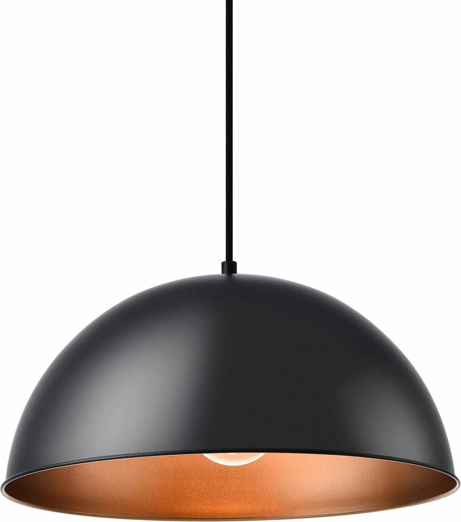 [lux.pro]® Dekoratívna dizajnová design závesná lampa HT169907 - čierna / meď (1 x E27)