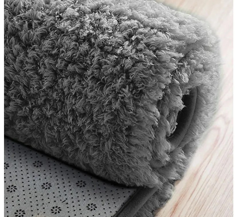 Tmavosivý okrúhly koberec Alpaka Rozmer: 80