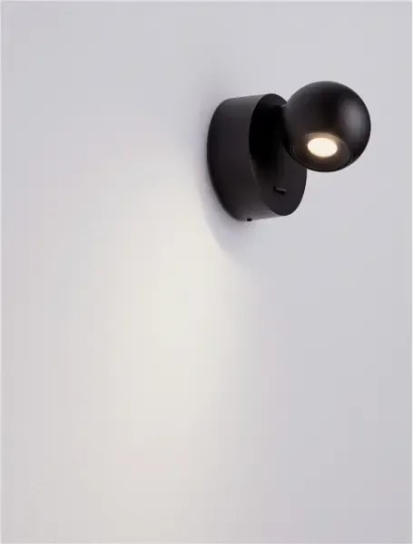 LED čierne nástenné svietidlo Sfera