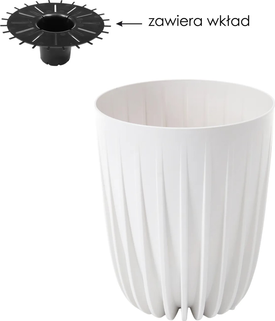 Kvetináč MIRA 145 mm ECO RECYCLED – biely *9126*9058*