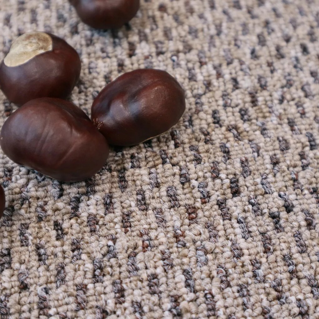 Timzo, Metrážny koberec Rubin 2114 sand, na mieru, šíře 4m, béžová, ab (mriežka), chodba / predsieň