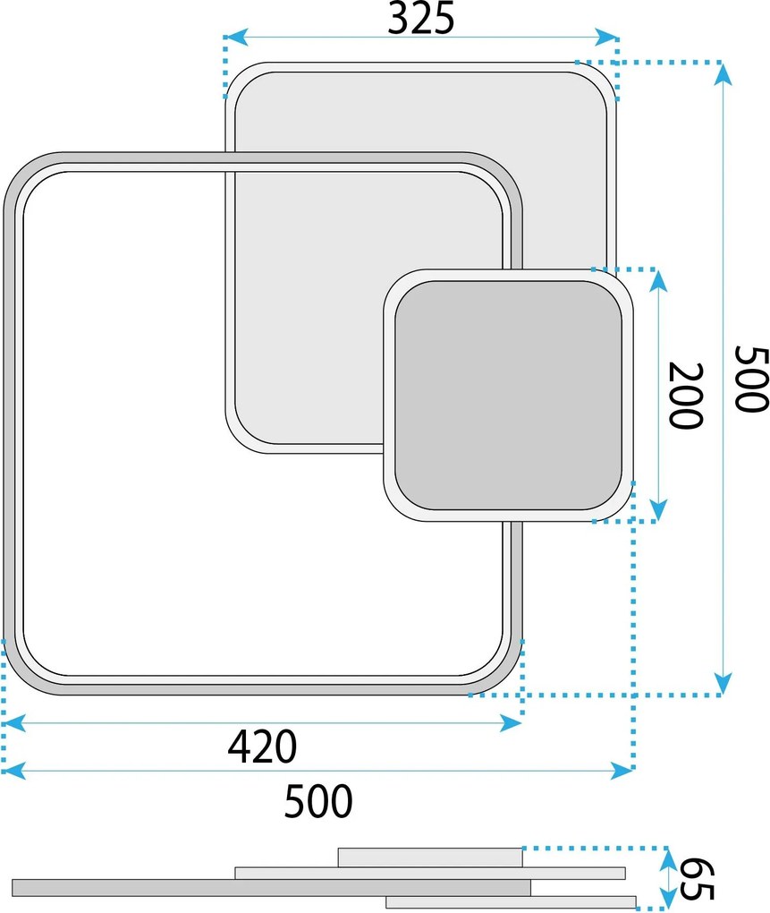 Toolight Toolight, LED stropné svietidlo + diaľkové ovládanie, APP1714-C, zlatá matná, OSW-04043