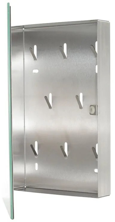 Skrinka na kľúče KEY GLASS, na 8 kľúčov, biela