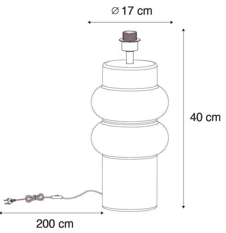 Dizajnová stolná lampa čierna keramická 17 cm bez tienidla - Alisia