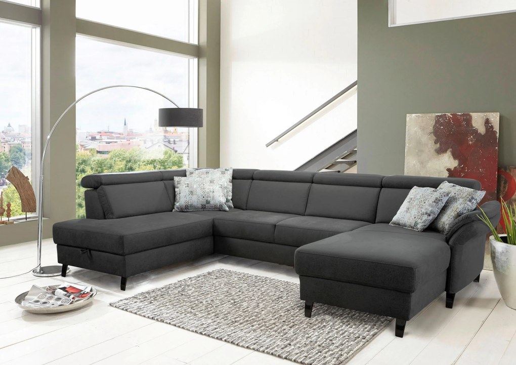 XXXLutz SEDACIA SÚPRAVA, textil, sivá, čierna Sit & More - Sedačky - 000144005232