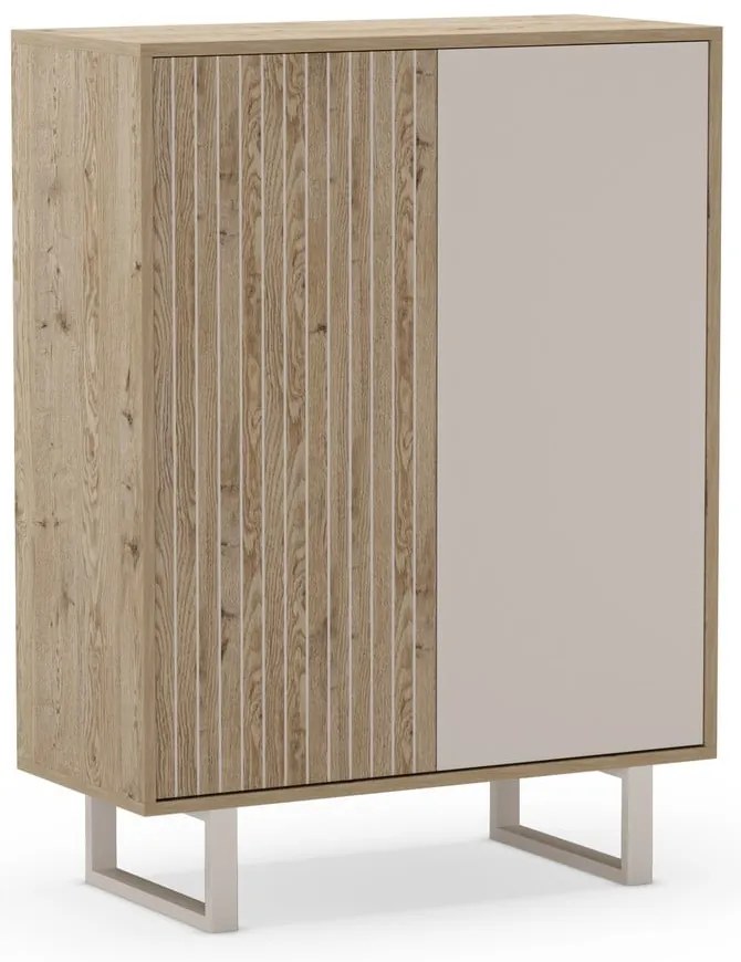 Skrinka v dekore duba v sivo-prírodnej farbe 90x120 cm Millay – Marckeric