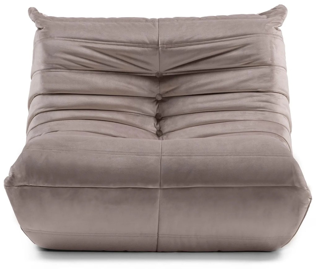 Designové sametové křeslo Fugi hnědo-šedé