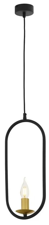 Jupiter 1809 - PI1 E14 - Luster na lanku PONTI 1xE14/40W/230V čierna