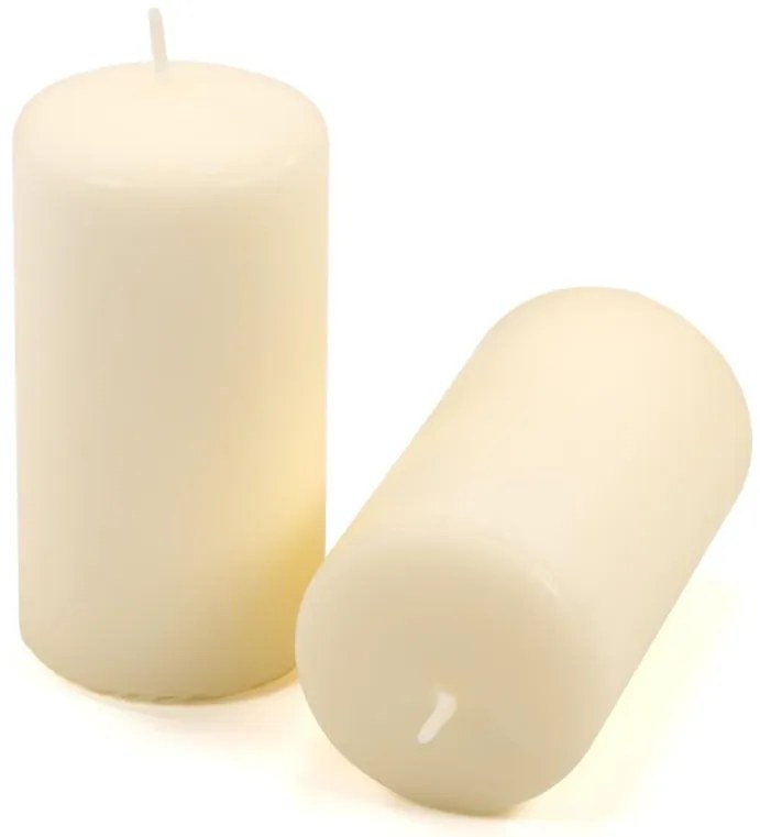Sada stĺpových sviečok, 11,5 cm, Ø 6 cm, krémová, 12 ks
