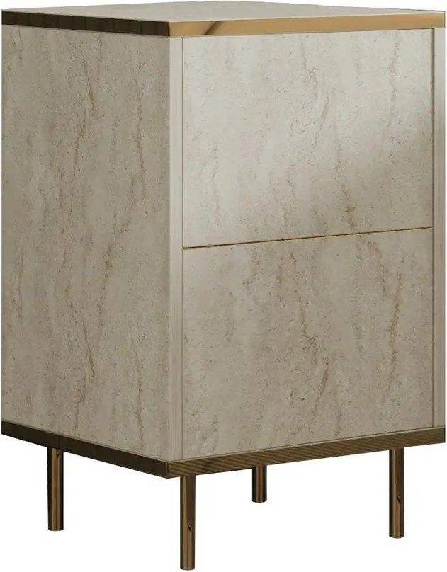 Nočný stolík Imaj Travertine and Gold