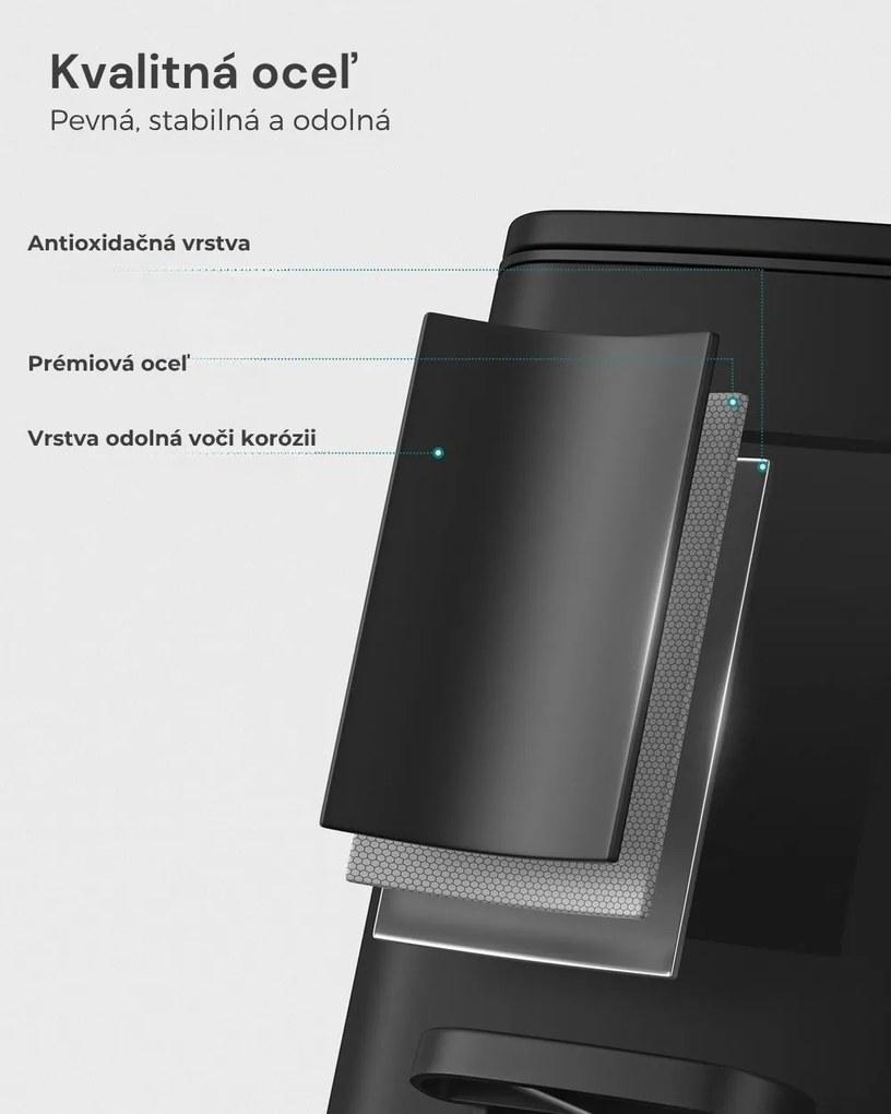 Odpadkový kôš do kúpeľne NORD, 6l, čierna SongmicsHome