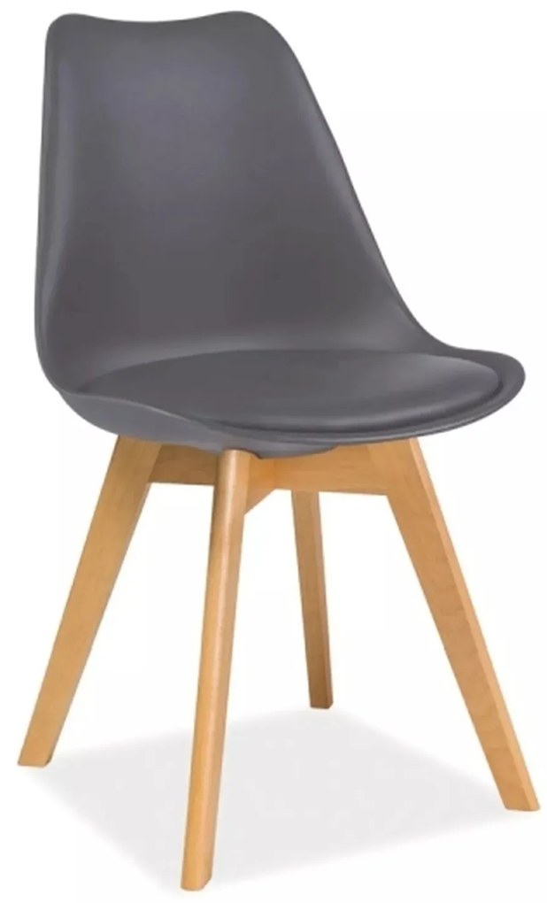 Jídelní židle Kris z masivu buk/eko kůže tmavě šedá