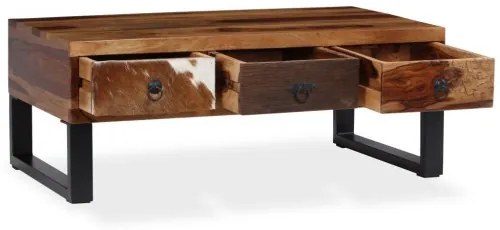 vidaXL Konferenčný stolík, masívne sheeshamové drevo, 90x50x35 cm-
