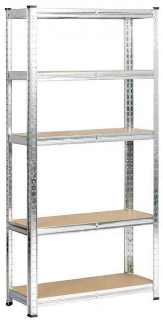 Set 2 kovových regálov 70x30x154 cm strieborný