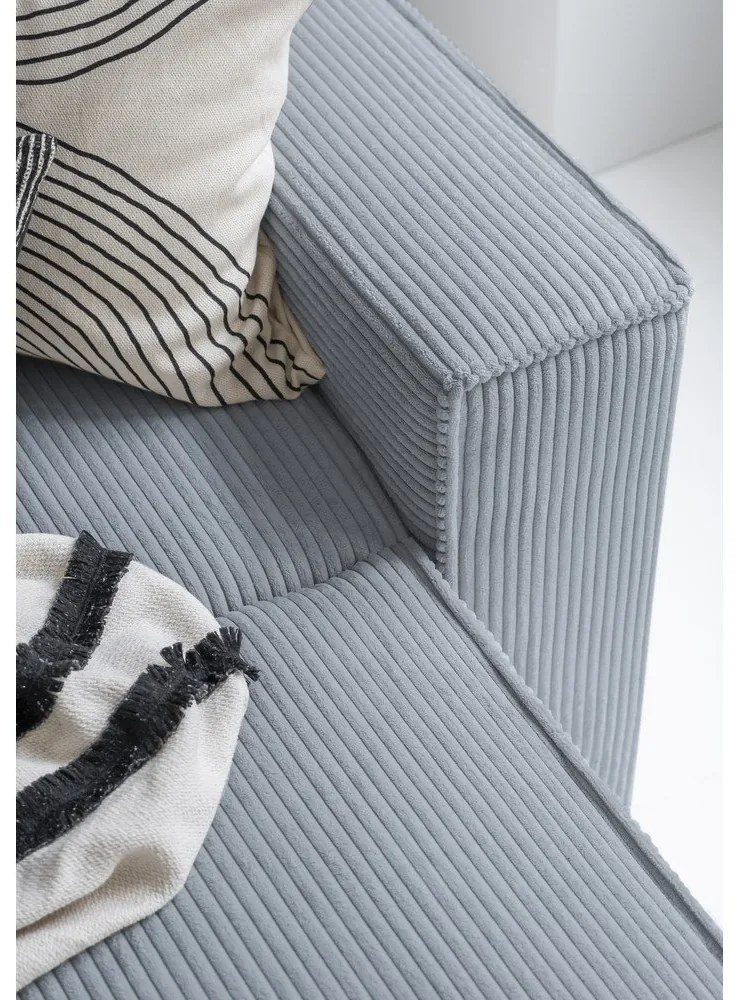 Svetlosivá menčestrová rozkladacia rohová pohovka (ľavý roh/do tvaru "U") Brave Dave – Miuform