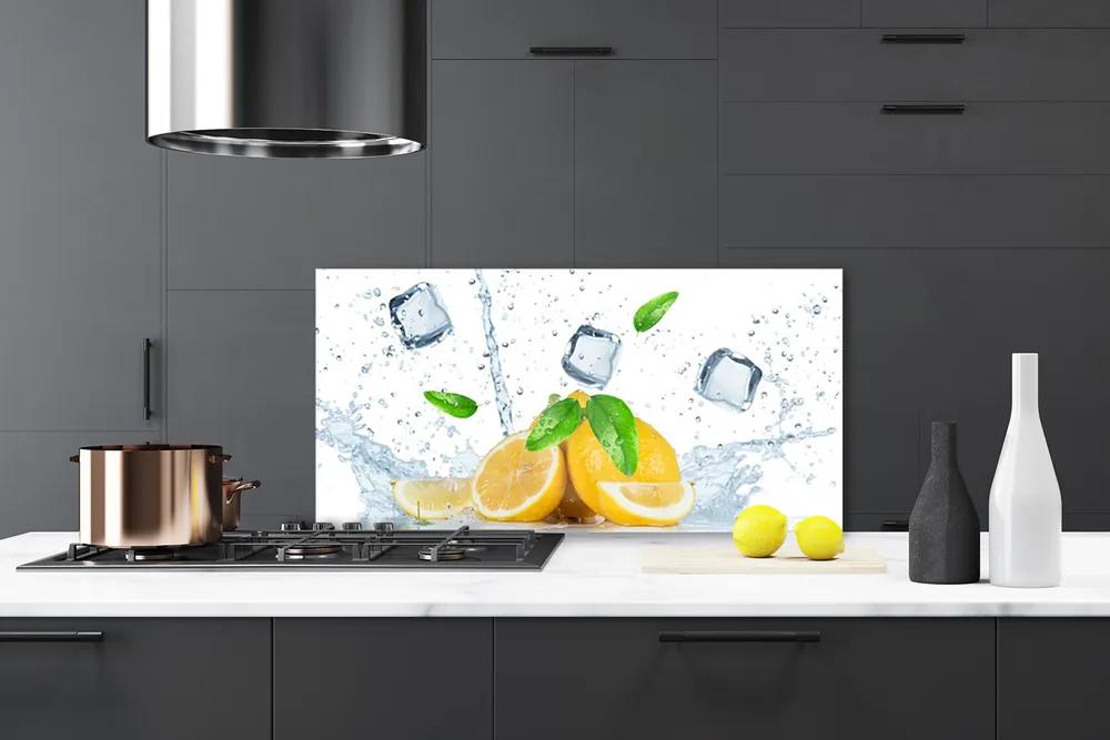 Nástenný panel  Citrón kostka ľadu kuchyňa 120x60 cm