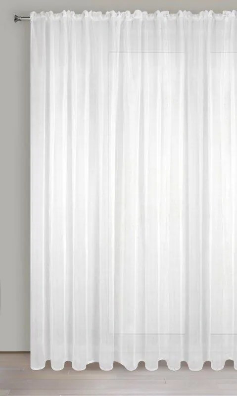 Biela voálová záclona na páske LUCIA 300x250 cm
