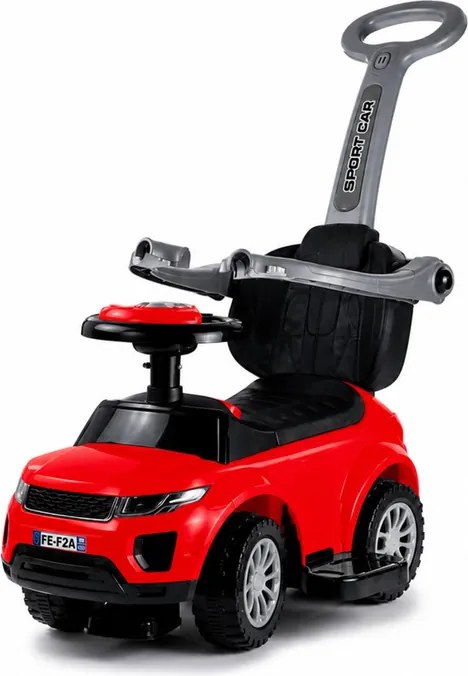 LEAN CARS Jazdítko s tlačnou rukoväťou 614W, červené