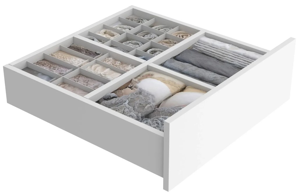 Šatníková skriňa 133 cm Belini biely mat / biely lesk s posuvnými dverami zrkadlom a zásuvkami  MGB SZP6/1/W/1L5W/KLAL