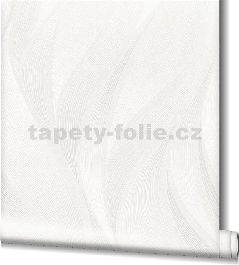 Vliesové tapety na stenu Hailey 82231, rozmer 10,05 m x 0,53 m, vlnovky krémovo biele, NOVAMUR 6794-10