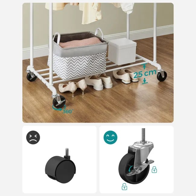 Vešiakový stojan na kolieskach HSR060W01