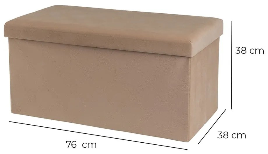 Svetlohnedý zamatový taburet Estela – Casa Selección