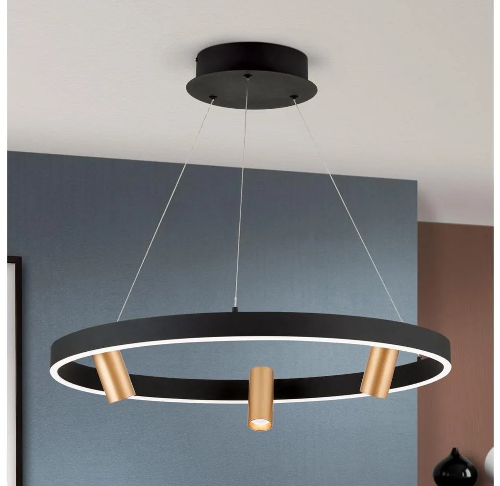 Orion HL 6-1667/3-LED Stmievateľný luster na lanku BERLIN LED/50W/230V čierna/zlatá
