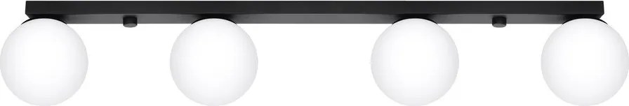 Čierne stropné svietidlo so skleneným tienidlom ø 12 cm Umerta – Sollux