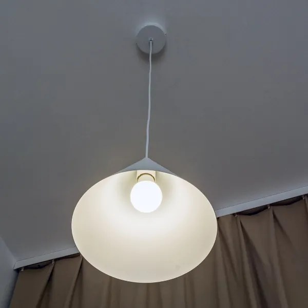 Luster na lanku ETNA II 1xE27/15W/230V pr. 25 cm biely