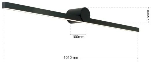 Orion Soff 3-585-LED Kúp. osvetlenie zrkadla BEAUTY LED/24W/230V 101cm IP54 čierna