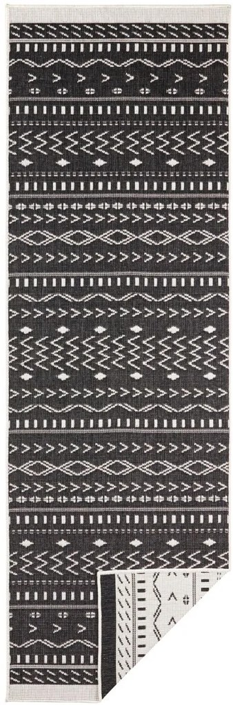 NORTHRUGS - Hanse Home koberce Kusový koberec Twin Supreme 103438 Kuba black creme – na von aj na doma - 80x150 cm