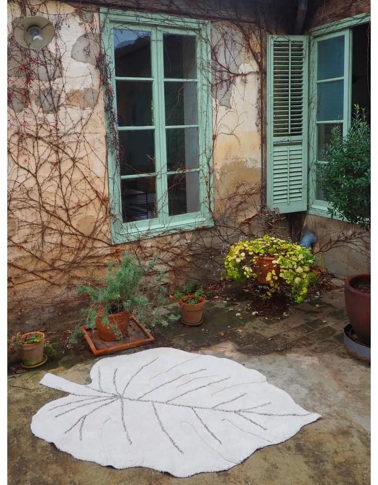 Béžový prateľný ručne tkaný bavlnený detský koberec 120x180 cm Monstera Natural – Lorena Canals